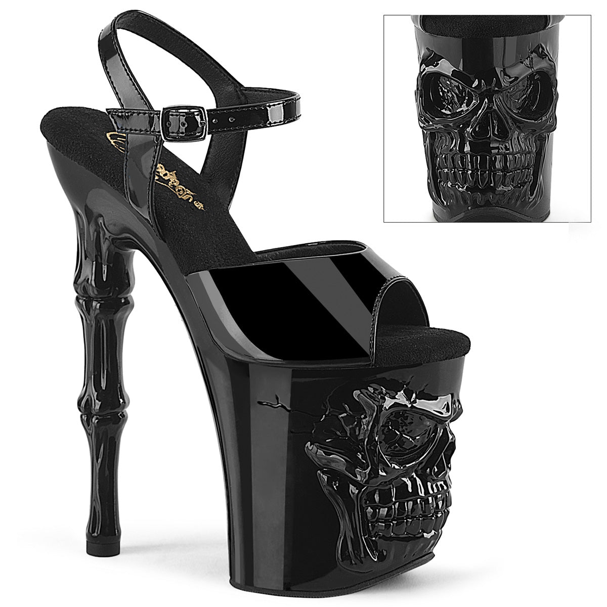 Pleaser Rapture 809 Womens 8" Finger Bone Heel, Pole Dancing Platform Sandals
