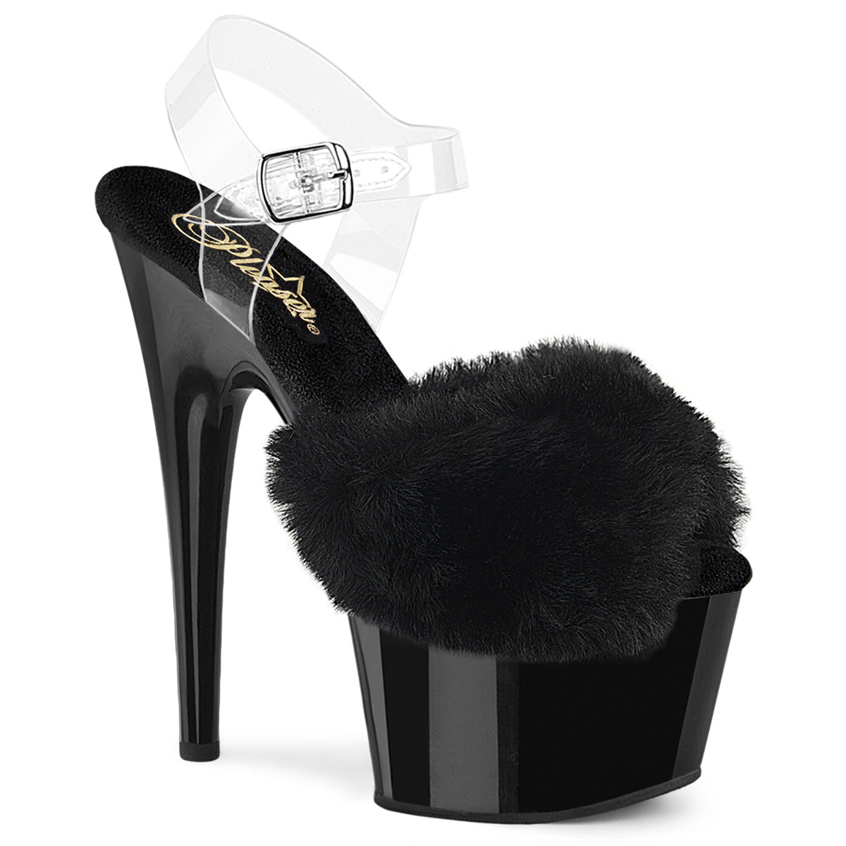 Pleaser Adore 708FUR Womens 7 Inch High Heel, Platform Pole Dancing Fluffy Sandal