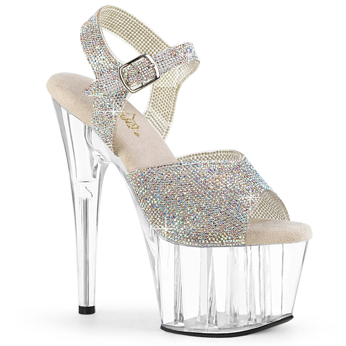 Pleaser Adore 708N-RS Womens 7 Inch Heel, Platform Pole Dancing Rhinestone Sandal
