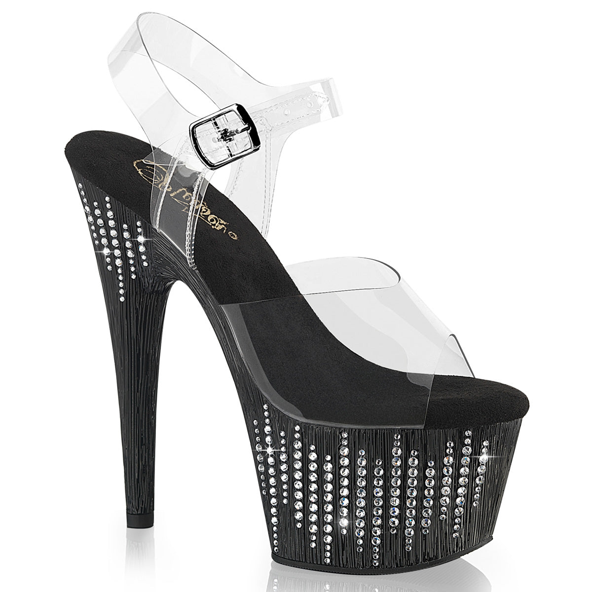 Pleaser Adore 708WFRS Womens 7 Inch High Heel, Platform Pole Dancing Rhinestone Sandals