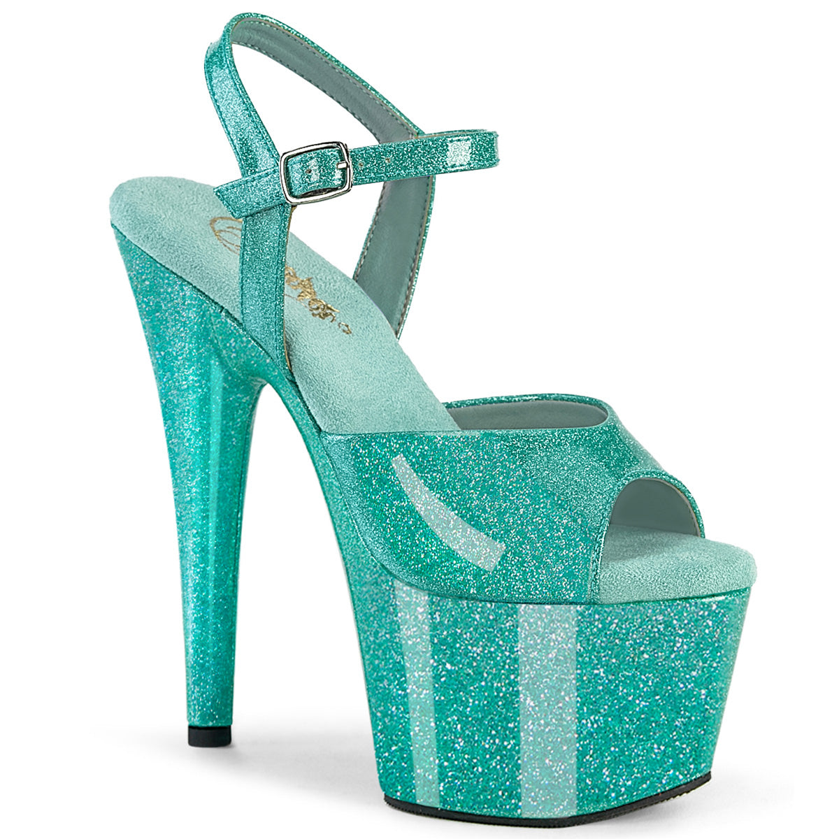 Pleaser Adore 709GP Womens 7 Inch Heel, Platform Pole Dancing Glittery Sandals