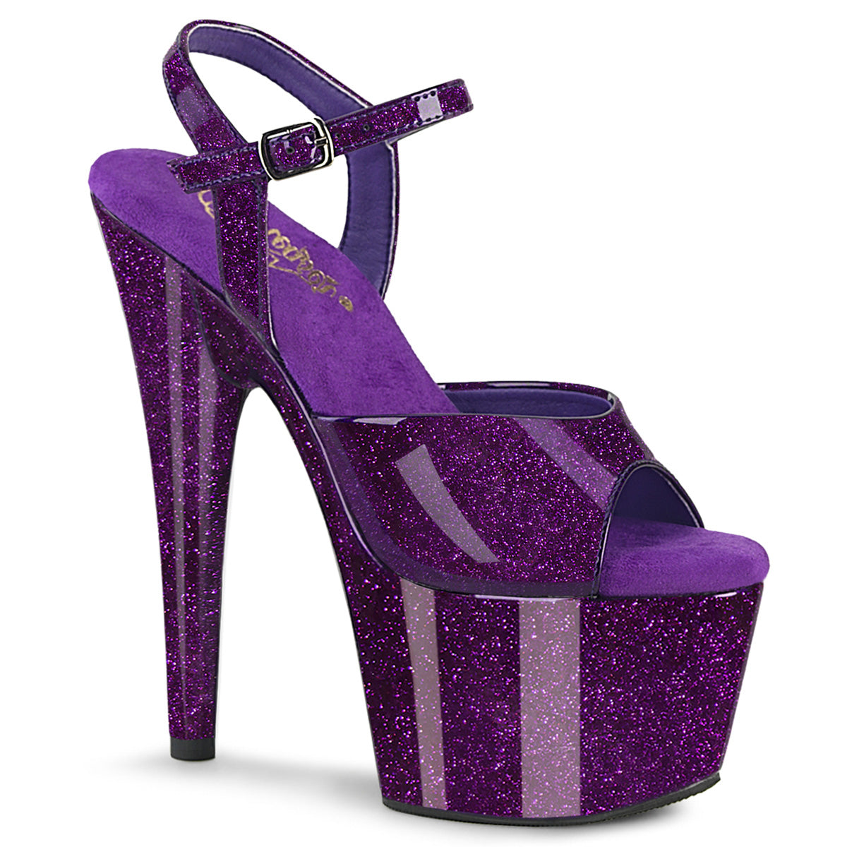 Pleaser Adore 709GP Womens 7 Inch Heel, Platform Pole Dancing Glittery Sandals