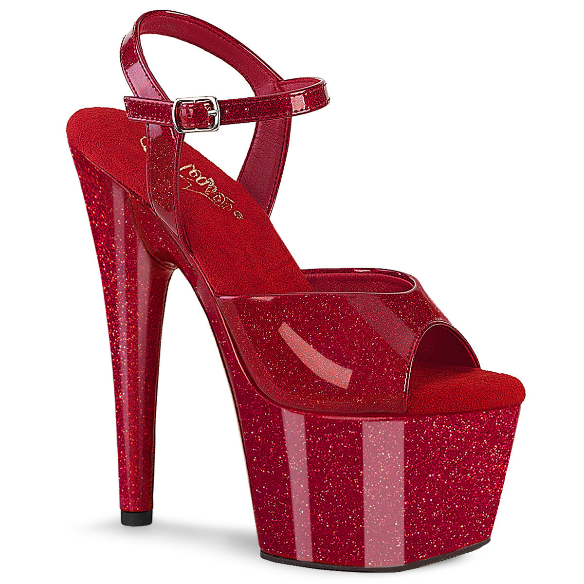 Pleaser Adore 709GP Womens 7 Inch Heel, Platform Pole Dancing Glittery Sandals