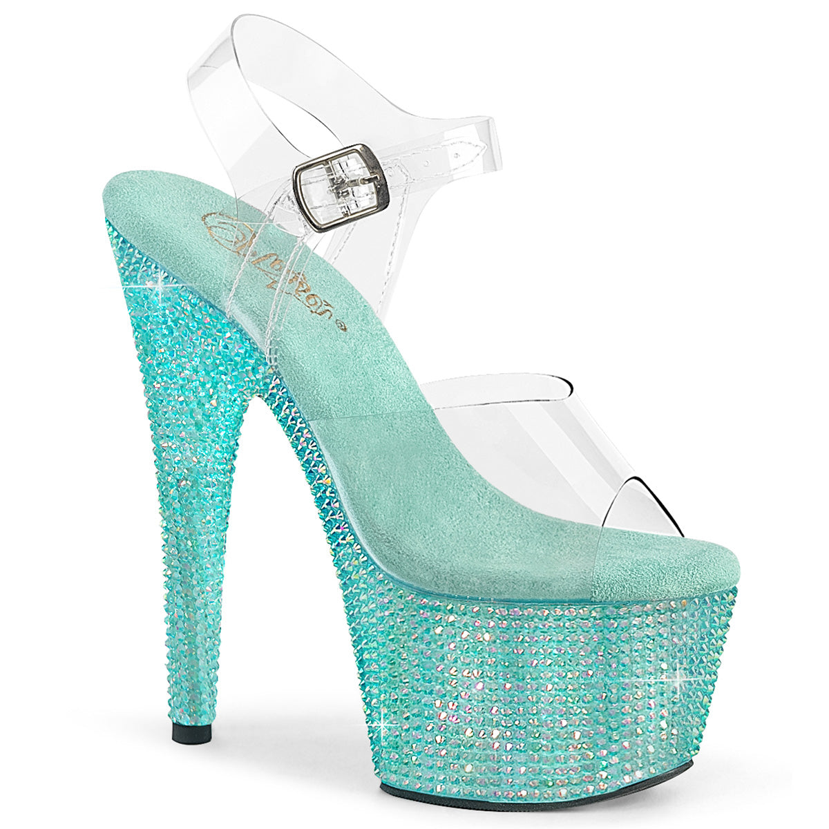 Pleaser Bejeweled 708RRS Womens 7 Inch Heel, Platform Rhinestone Sandal