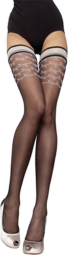 Fiore Davia Black 20 Denier Hold-Ups