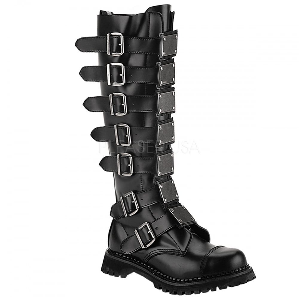 Clearance DemoniaCult Reaper 30 Black Leather Mens/Unisex Size 4UK/5USA