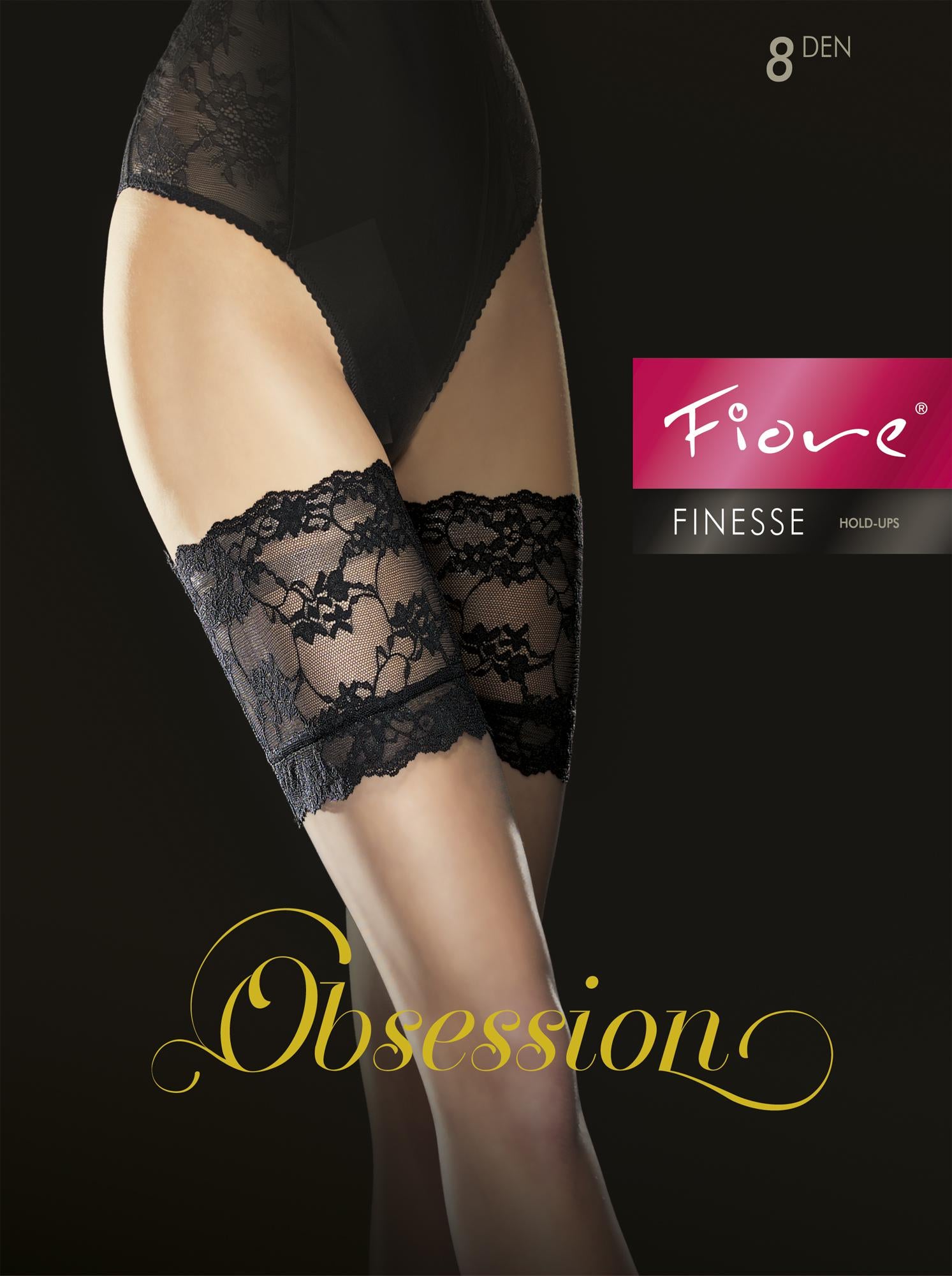 Fiore Finesse Black 8 Denier Hold-Ups