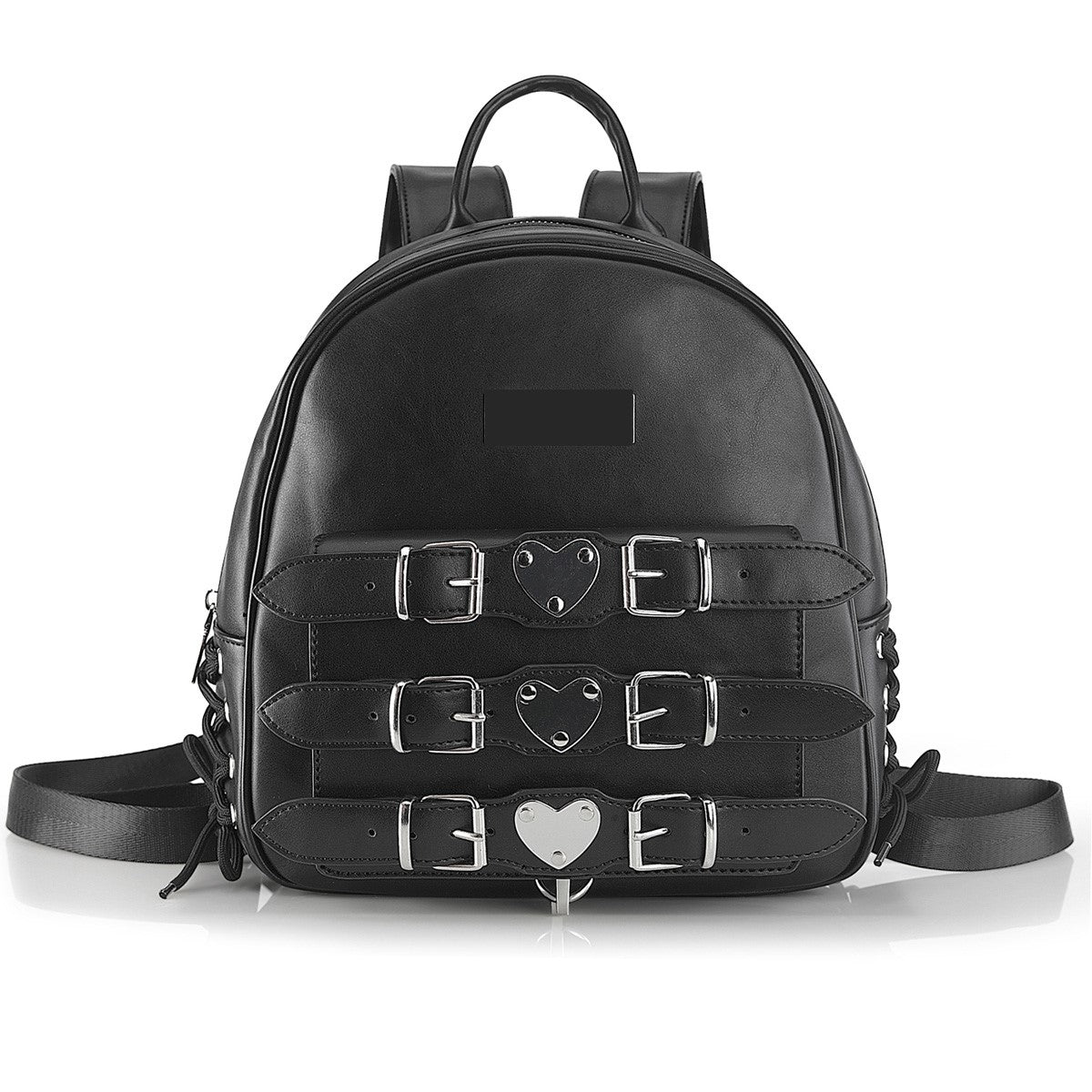 DemoniaCult HB-675 Black Faux Leather Mini Backpack