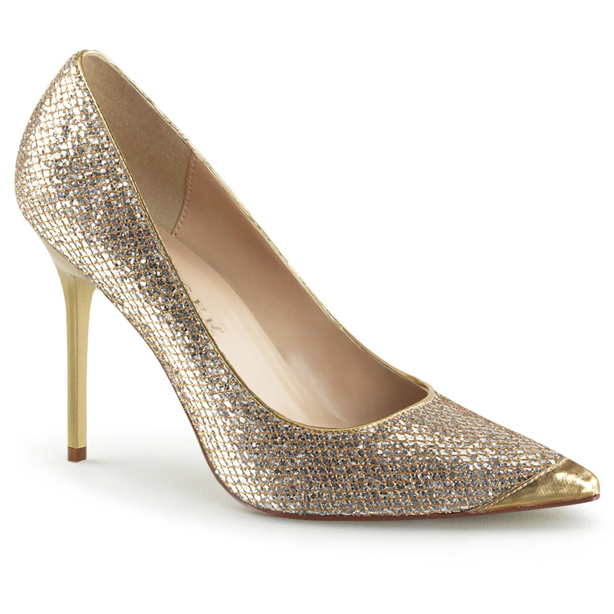 Clearance Pleaser Classique 20 Gold Glitter Size 8UK/11USA
