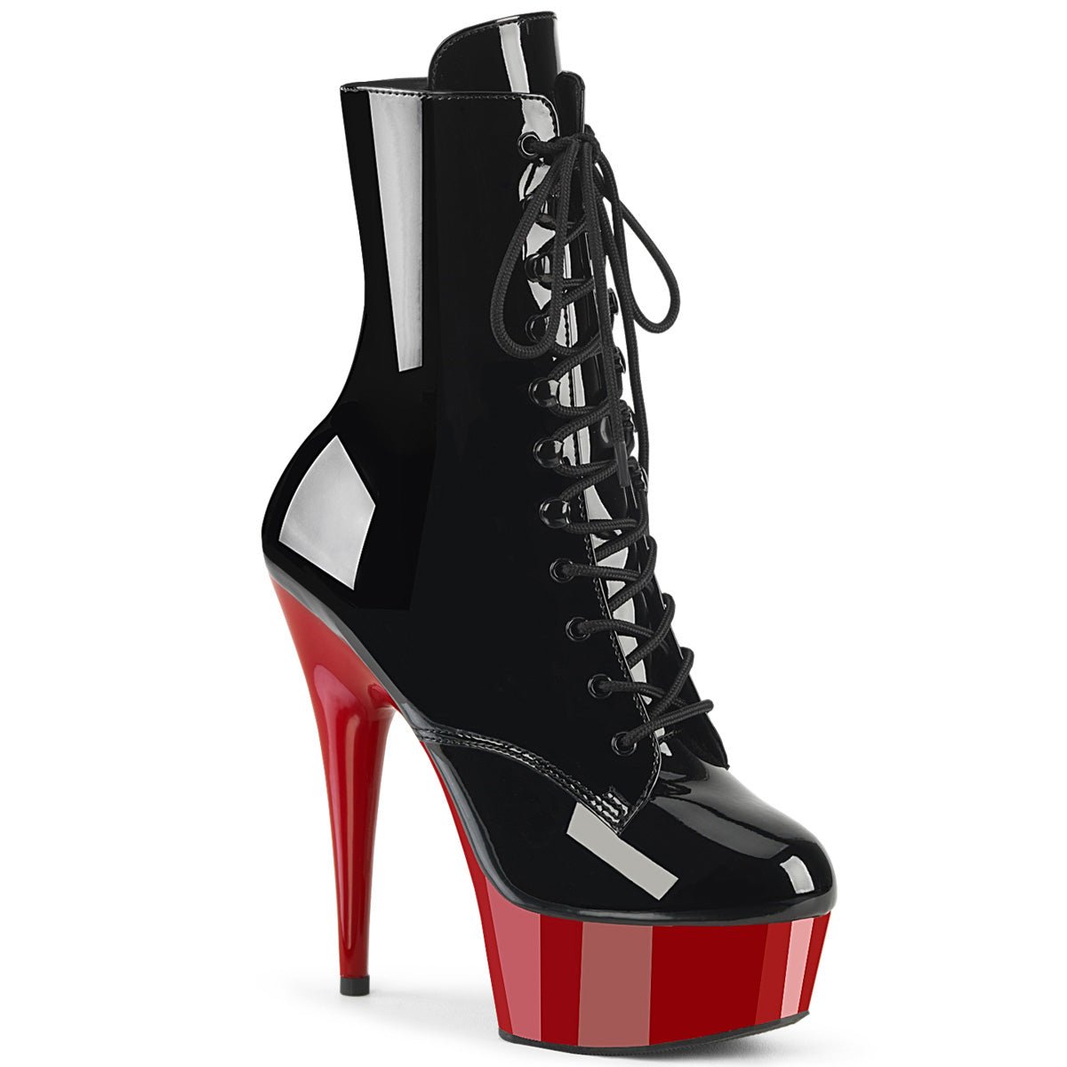 Clearance Pleaser Delight 1020 Black/Red Patent Size 4UK/7USA