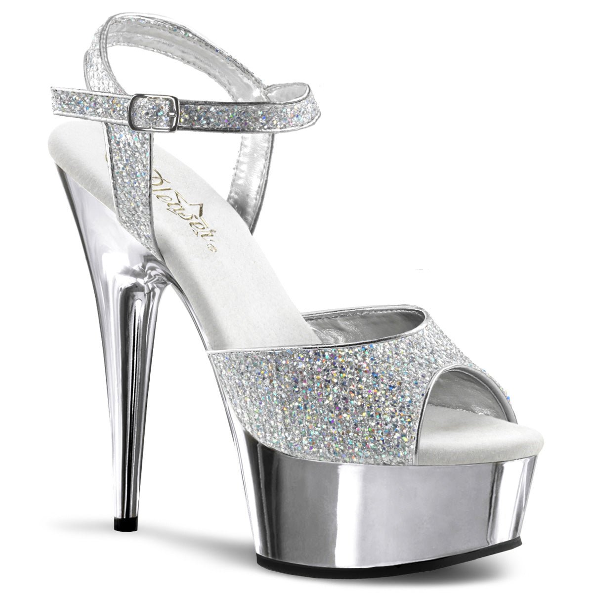 Clearance Pleaser Delight 609G Silver Glitter Size 7UK/10USA