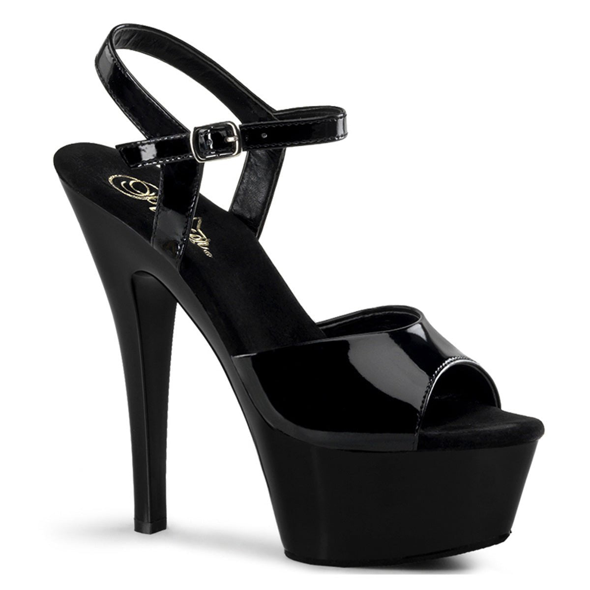 Clearance Pleaser Kiss 209 Black Patent Size 6UK/9USA