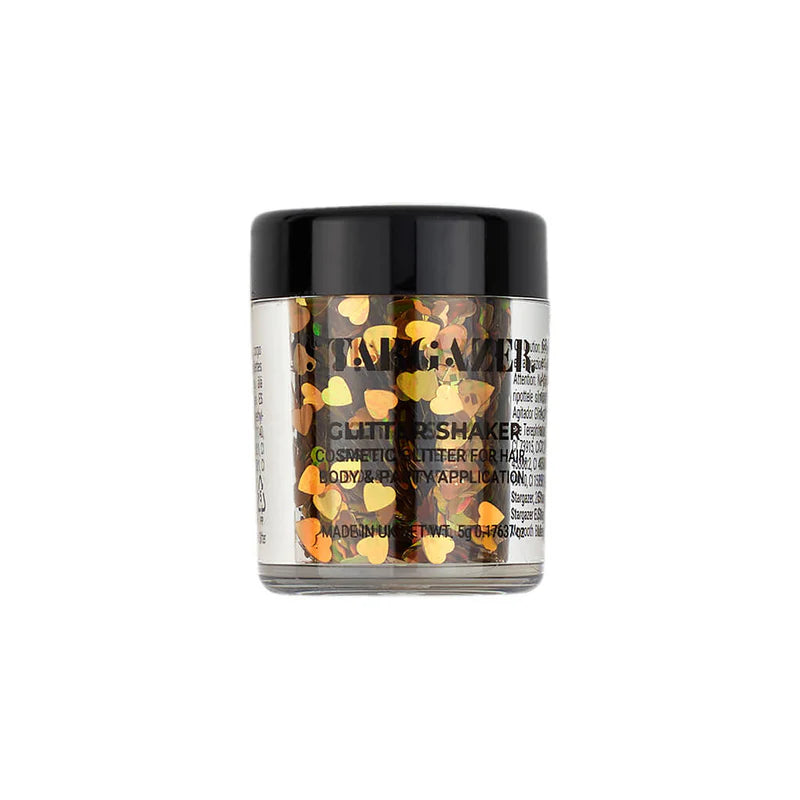 Stargazer Gold Heart Shape Face, Eyes, Hair Glitter Shaker