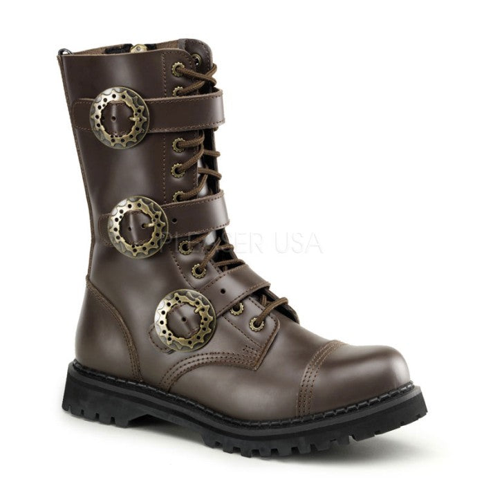 Clearance DemoniaCult Steam 12 Brown Leather Mens/Unisex Size 3UK/4USA