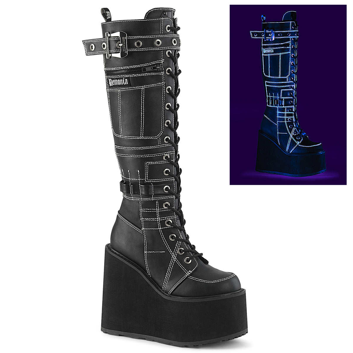 DemoniaCult Swing 260 Womens Platform Calf Length Boots