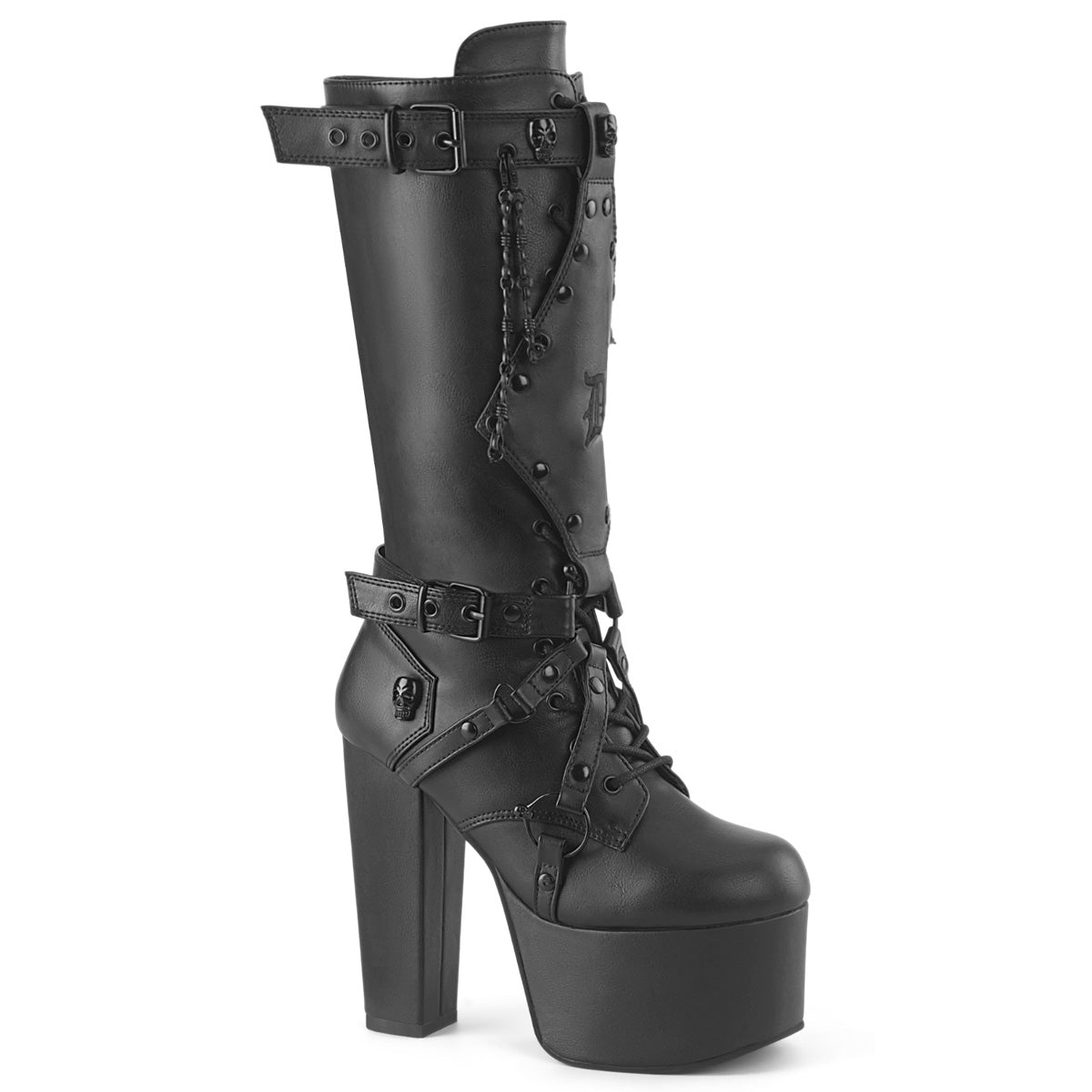 DemoniaCult Torment 218 Womens 5 1/2" Heel, Platform Front Lace Knee High Boots","Calf Length Boots