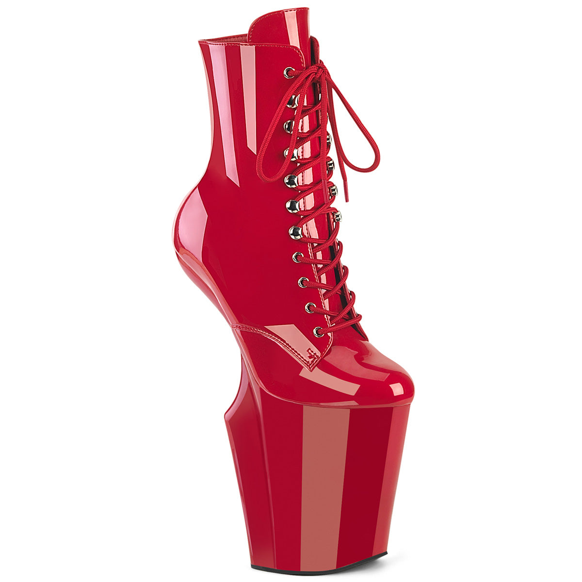 Pleaser Worship 1020 Womens 10" Heelless, Platform Front Lace Ankle Length Boots