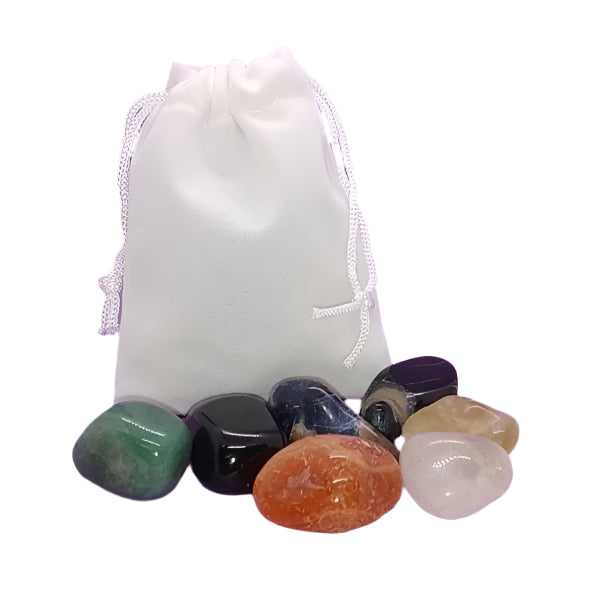 Chakra Healing Crystal Tumblestone Gift Set