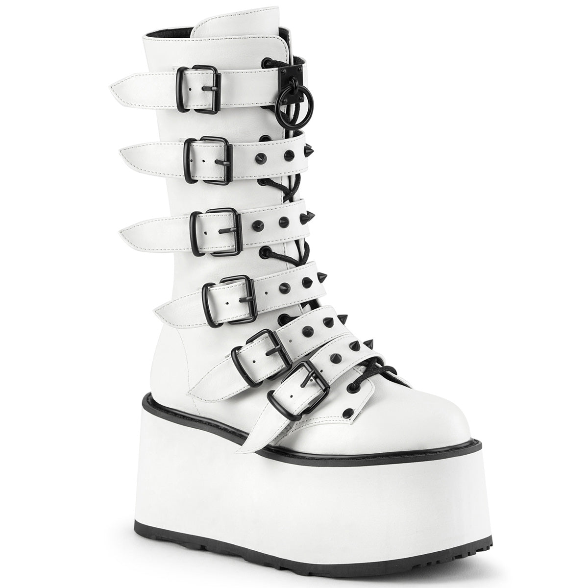 Clearance DemoniaCult Damned 225 White Size 4UK/7USA - From Clearance Sold By Alternative Footwear