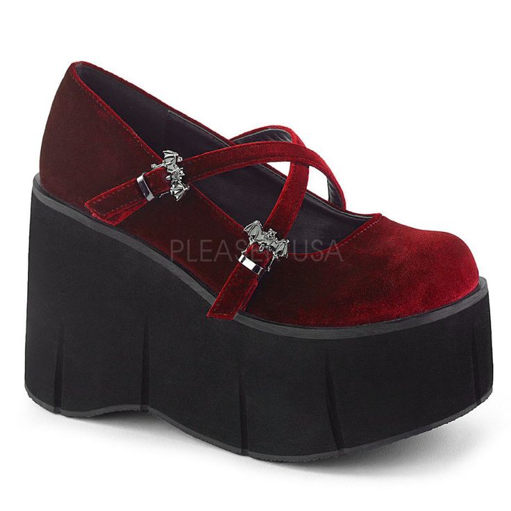 Clearance DemoniaCult Kera 10 Burgundy Size 4UK/7USA - From Clearance Sold By Alternative Footwear