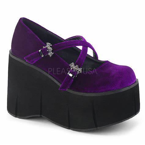 Clearance DemoniaCult Kera 10 Purple Size 3UK/6USA - From Clearance Sold By Alternative Footwear