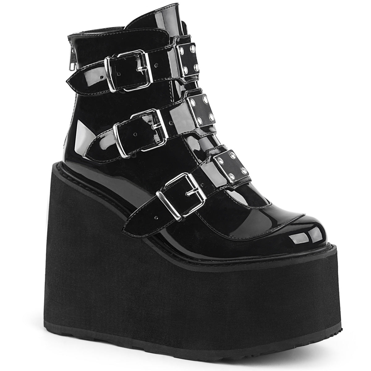 Clearance DemoniaCult Swing 105 Black Patent Size 4UK/7USA - From Clearance Sold By Alternative Footwear