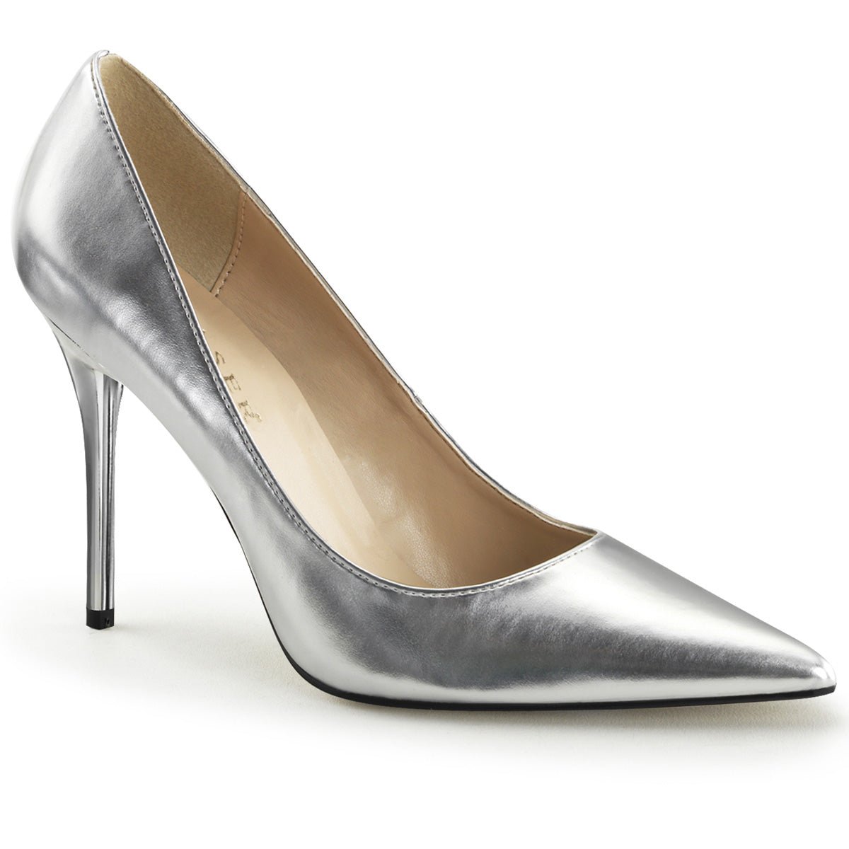 Clearance Pleaser Classique 20 Silver Size 4UK/7USA - From Clearance Sold By Alternative Footwear
