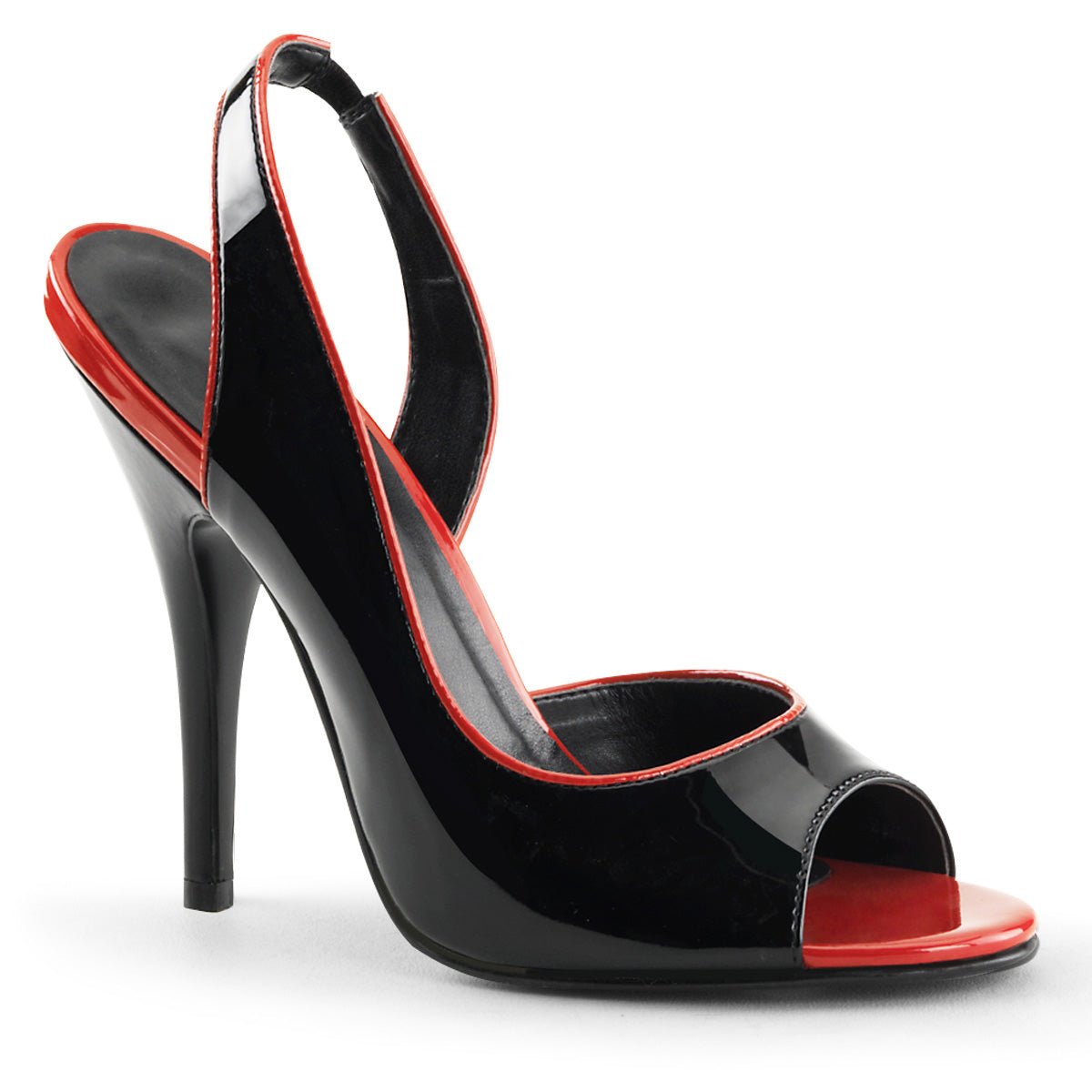 Clearance Pleaser Seduce 117 Black/Red Size 4UK/7USA - From Clearance Sold By Alternative Footwear