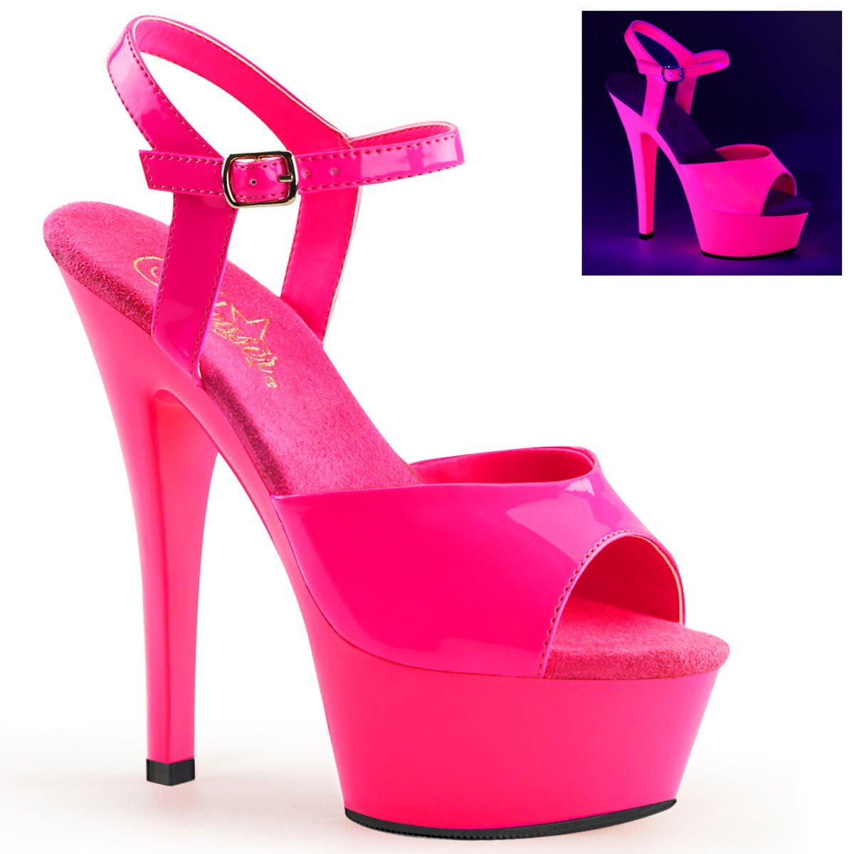 Pleaser Kiss 209UV Womens 6 Heel Platform Sandals From Alternative Footwear