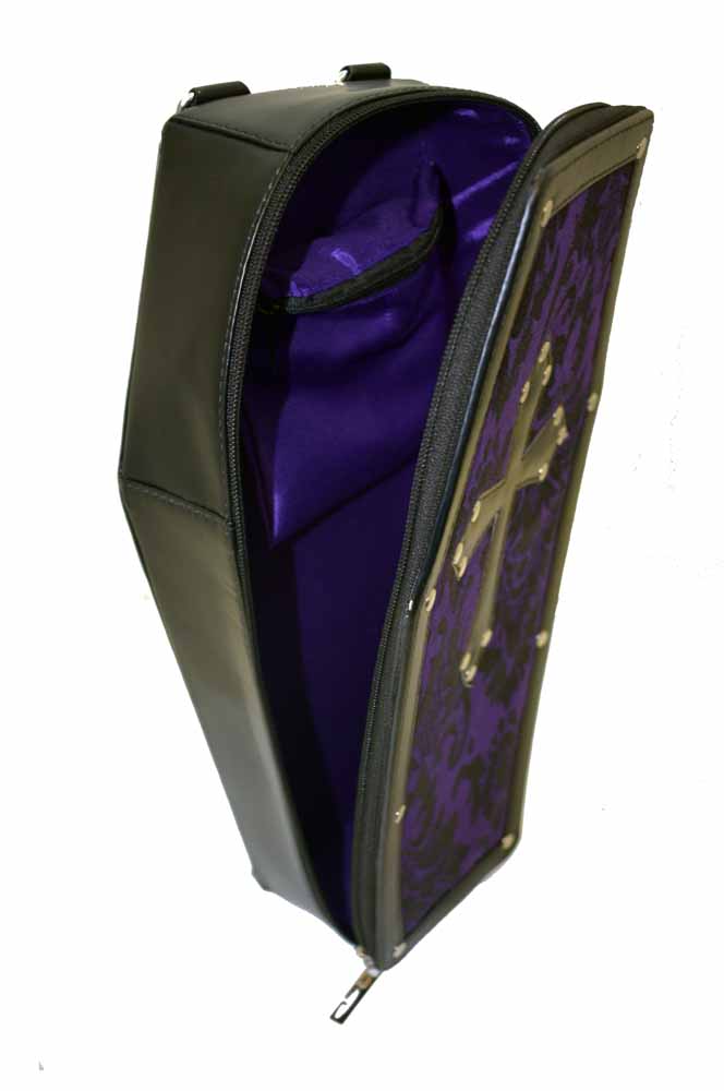 Dark Star Black Coffin Backpack with Lace and Cross