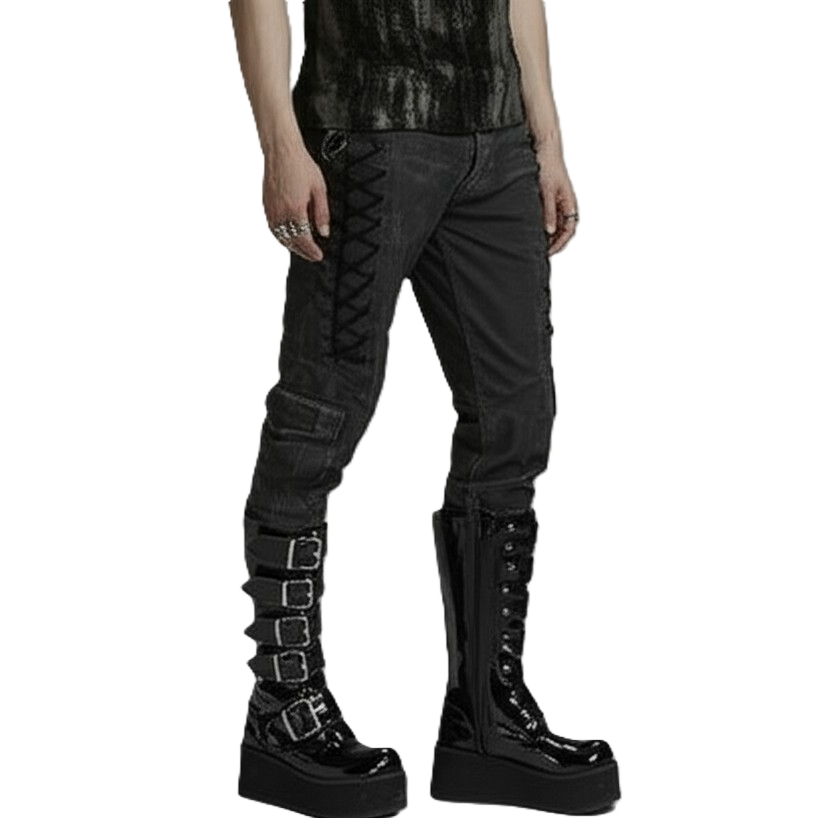 DemoniaCult Trashville 518 Unisex/Mens Platform Knee Length Boots DemoniaCult Trashville 518 Unisex/Mens Platform Knee Length Boots