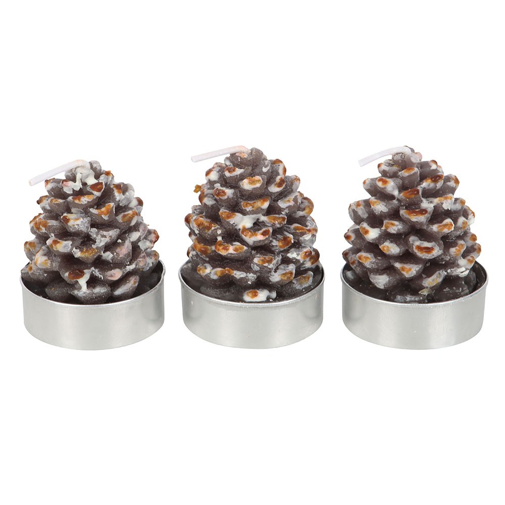 Set of 6 Pinecone Tealight Candles