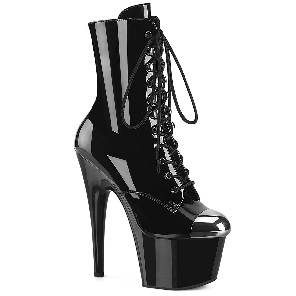 Pleaser Adore 1020ESC Womens 7 Heel Platform Front Lace Ankle Pole Dance Boots from Alternative Footwear