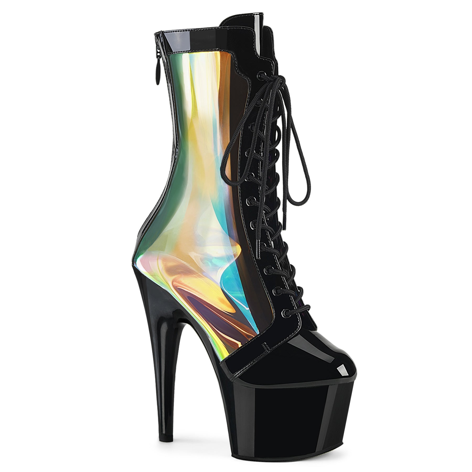 Pleaser Adore 1047 Womens 7" Heel, Platform Front Lace Pole Dance Ankle Boots