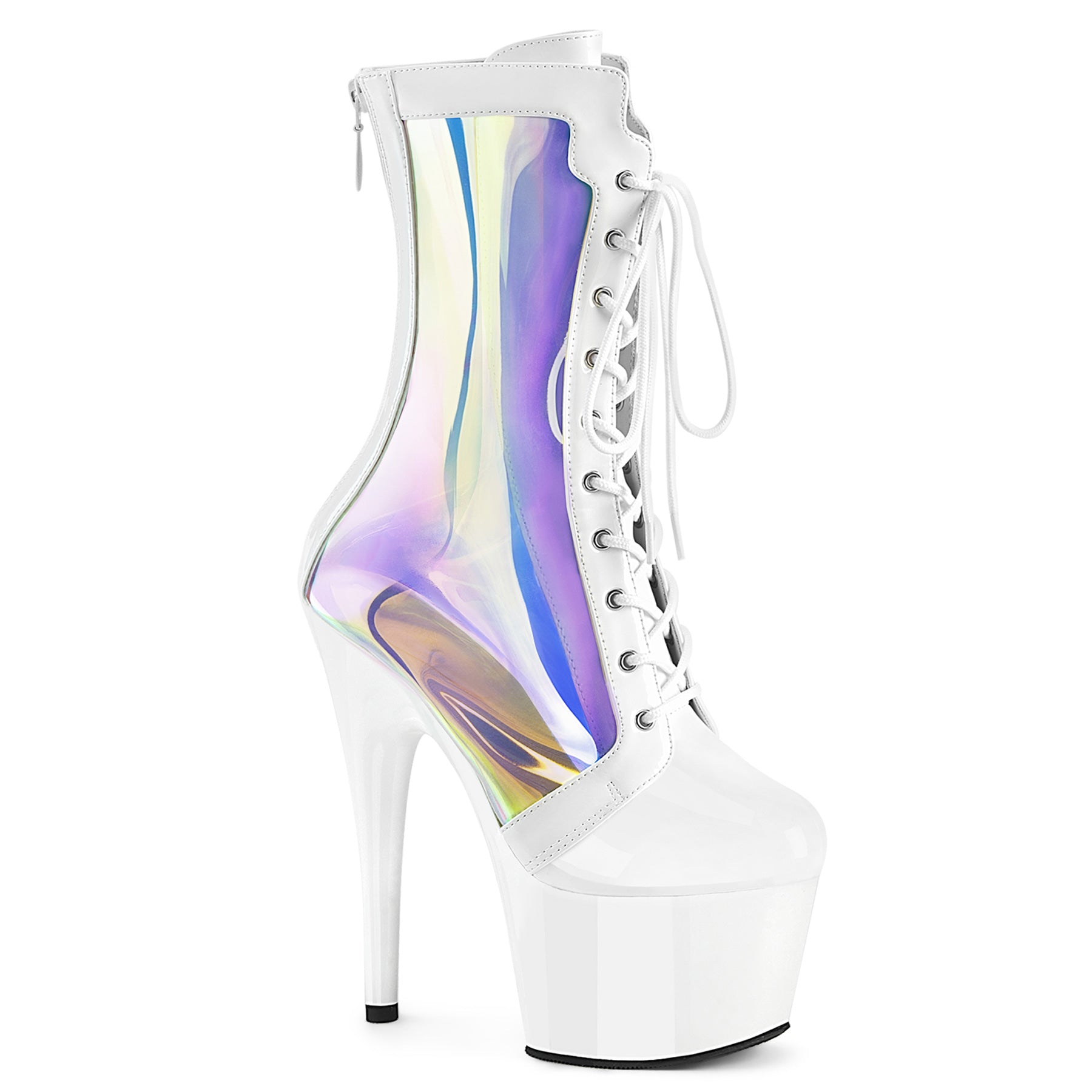 Pleaser Adore 1047 Womens 7" Heel, Platform Front Lace Pole Dance Ankle Boots