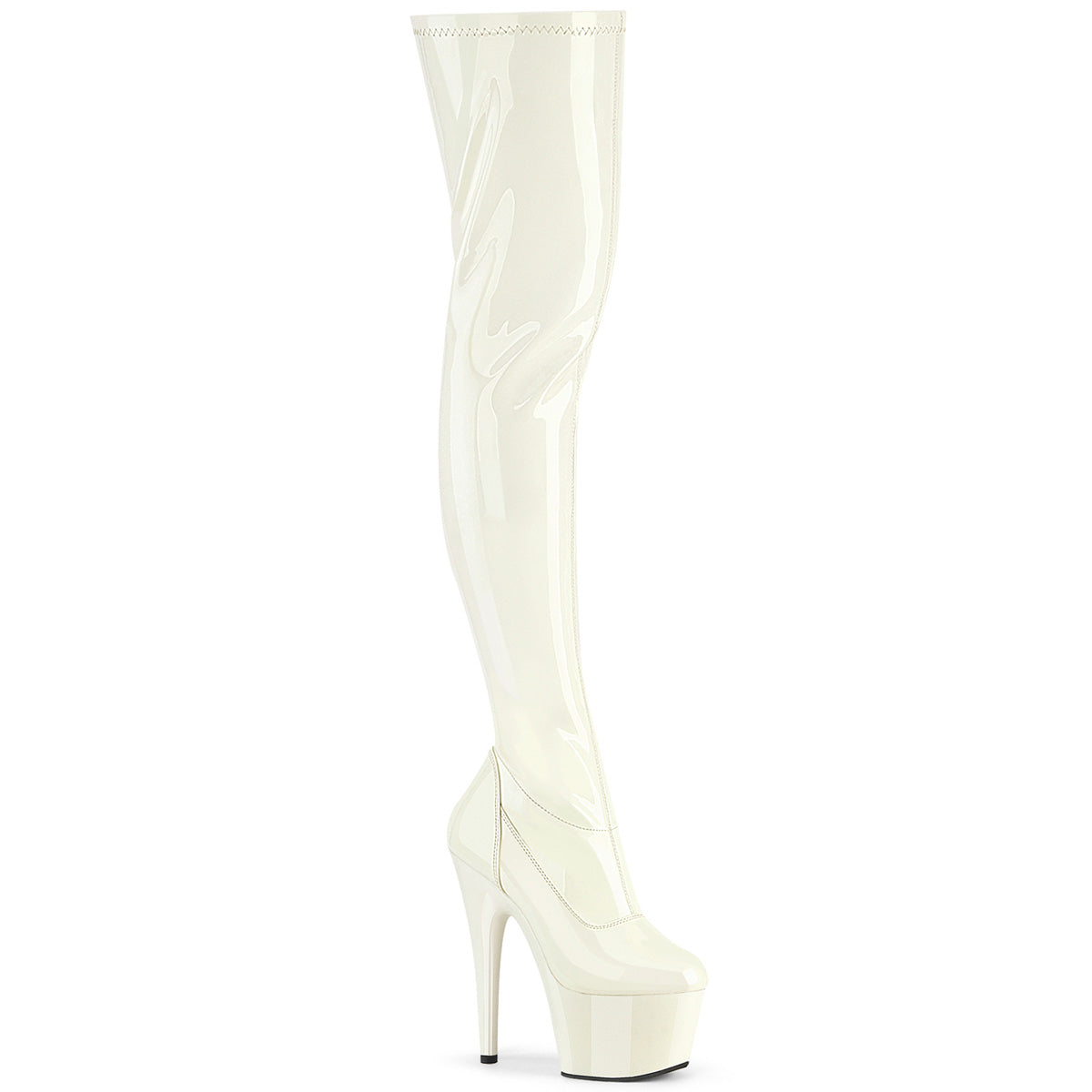 Pleaser Adore 3000 Womens 7" Heel, Platform Stretch Fit Thigh High Pole Dance Boot