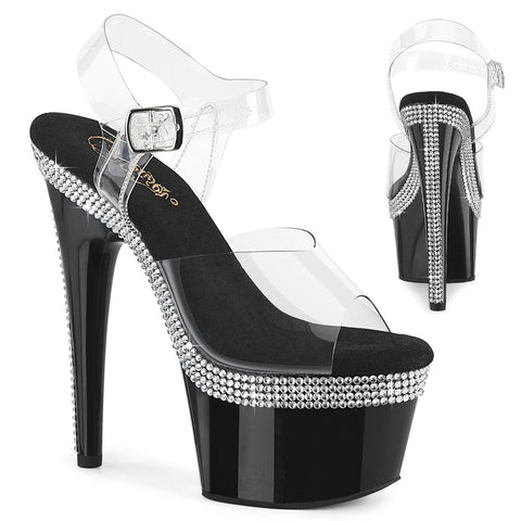 Pleaser Adore 708MLS Womens 7 Inch Heel, Pole Dancing Rhinestone Platform Sandals