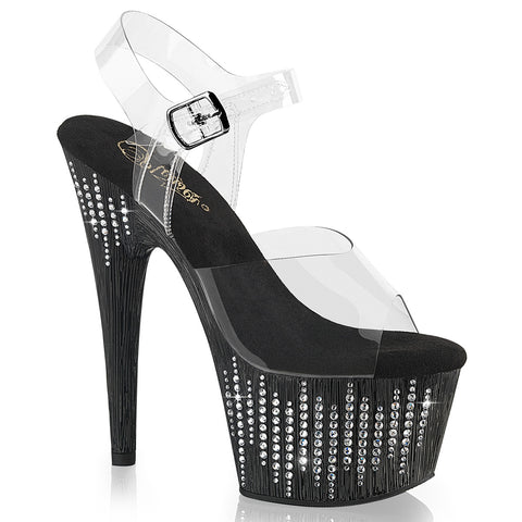 Pleaser Adore 708WFRS Womens 7 Inch High Heel, Platform Pole Dancing Rhinestone Sandals