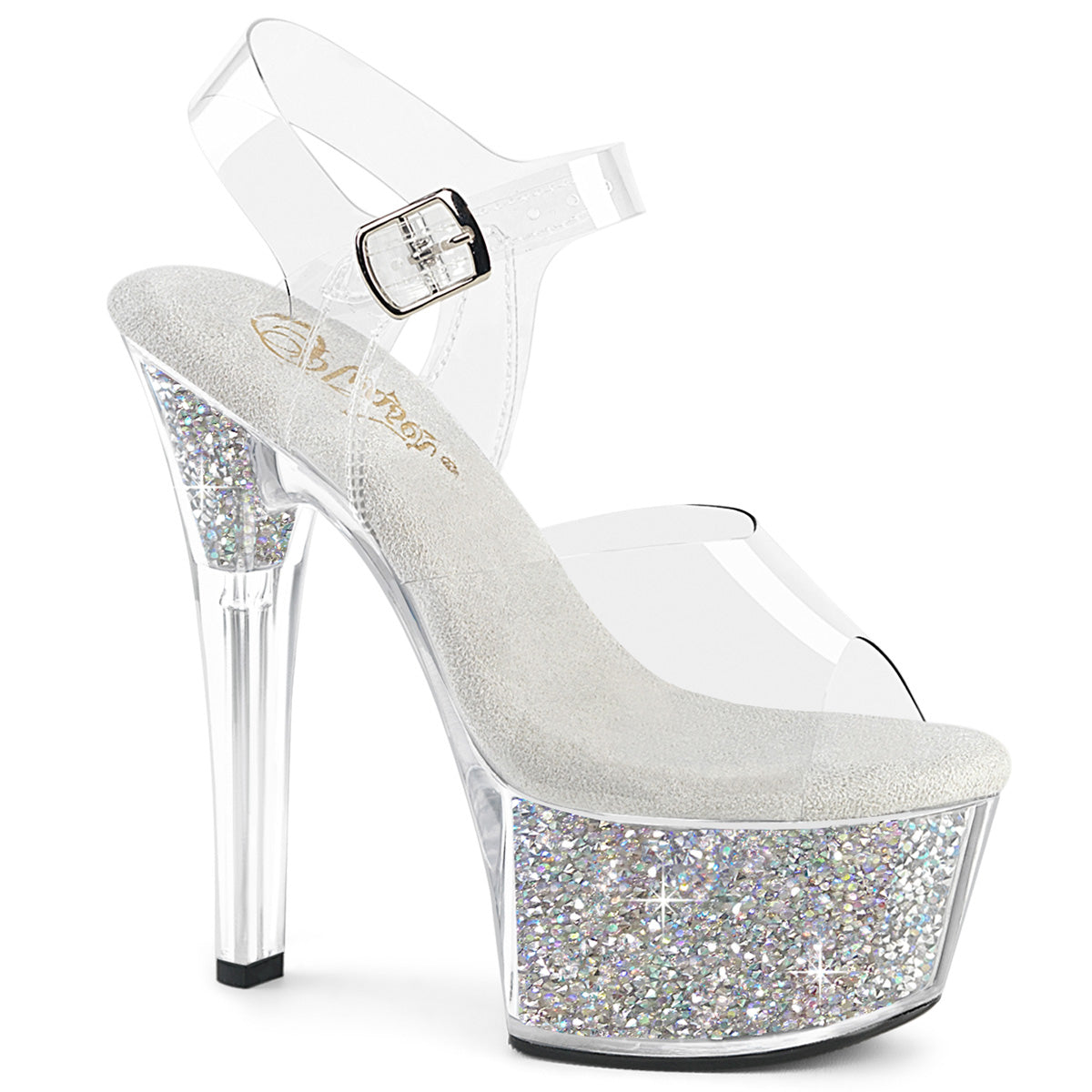 Pleaser Aspire 608RSI Womens 6" Heel, Platform Pole Dancing Rhinestone Sandal