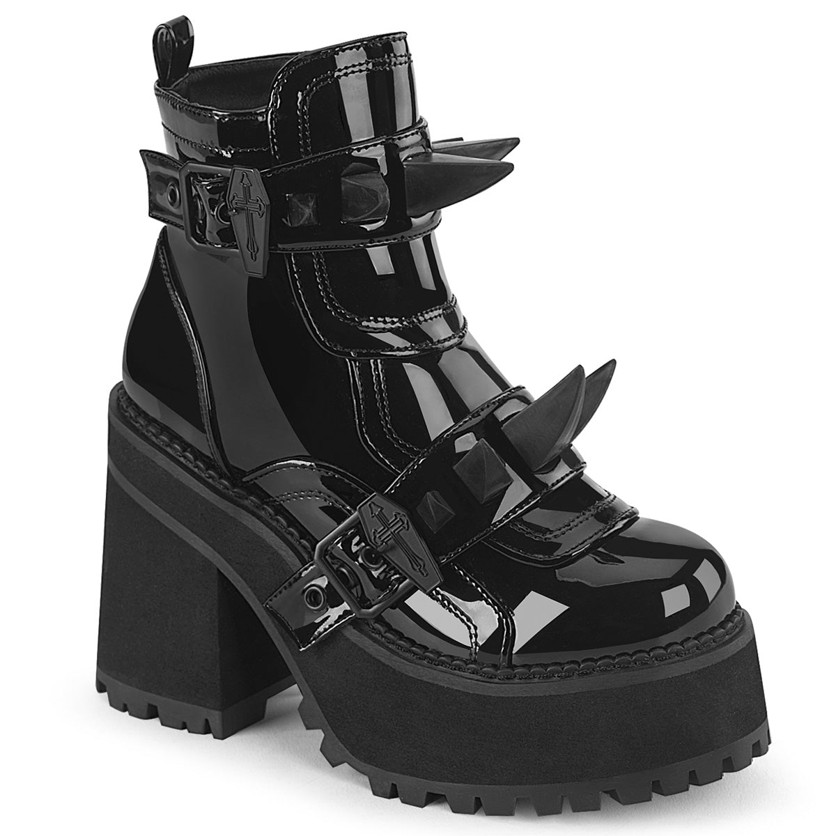 DemoniaCult Assault 72 Womens 4 3/4 Inch Heel, Platform Ankle Length Boots