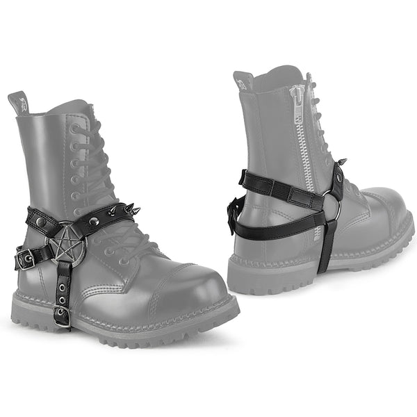 DemoniaCult DA 510 Black Faux Leather Boot Harness Pair from DemoniaCult Sold By Alternative Footwear