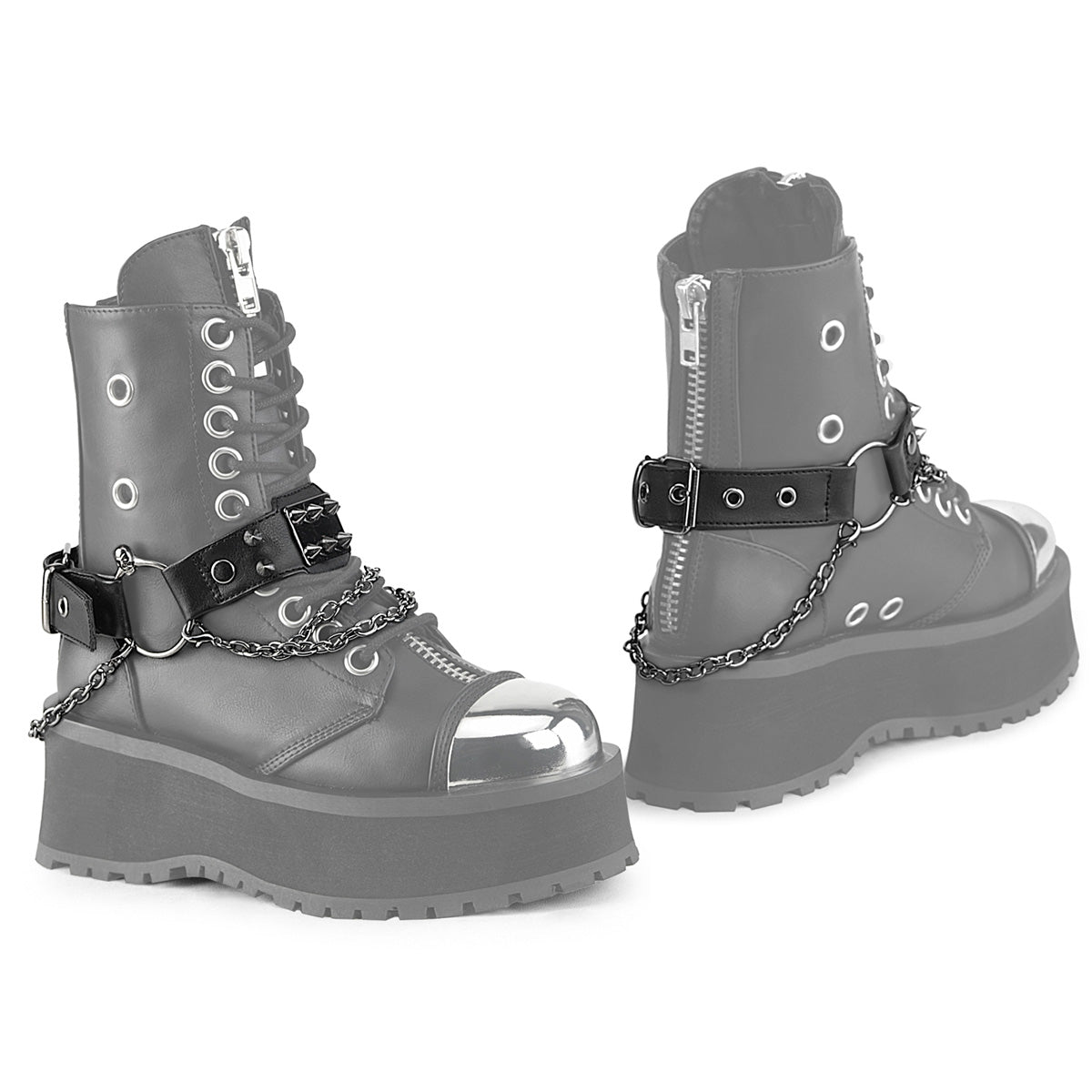 DemoniaCult DA-520 Black Faux Leather Boot Harness (Pair)