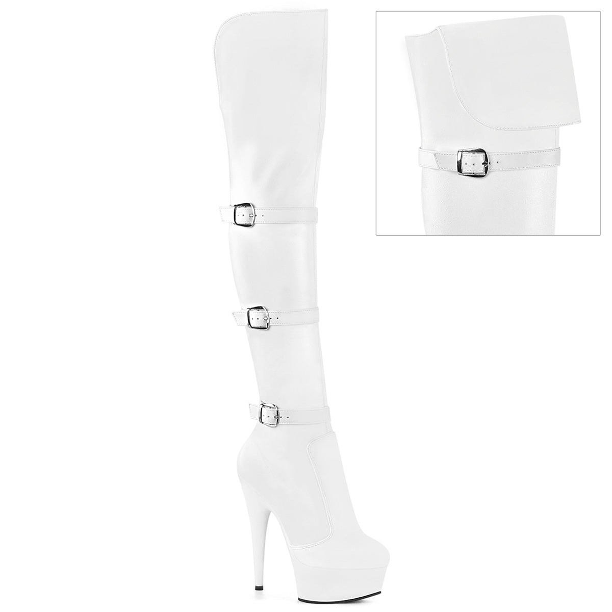 Pleaser Delight 3018 Womens 6 Inch Heel, Platform Back Lace Thigh Boots