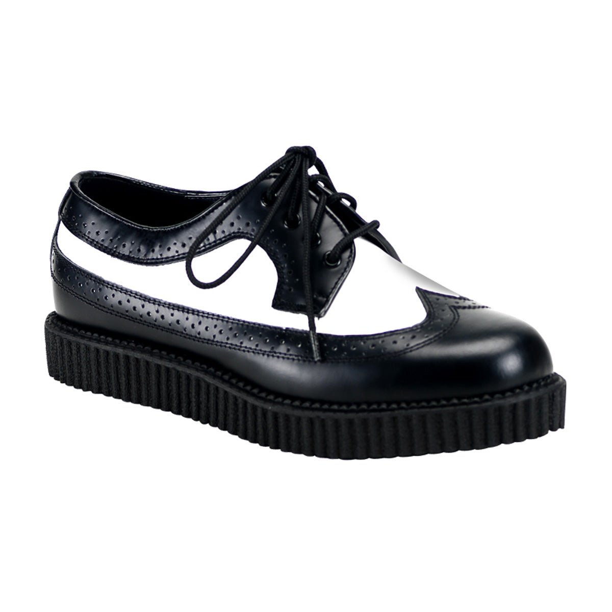 Clearance DemoniaCult Creeper 608 Black/White Leather Mens/Unisex Size 12UK/13USA