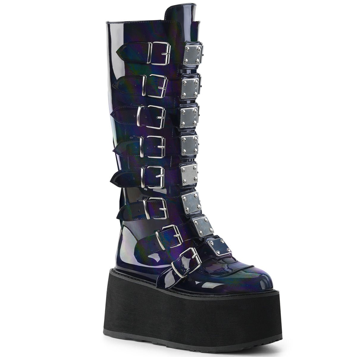 Clearance DemoniaCult Damned 318 Black Hologram Patent Size 3UK/6USA