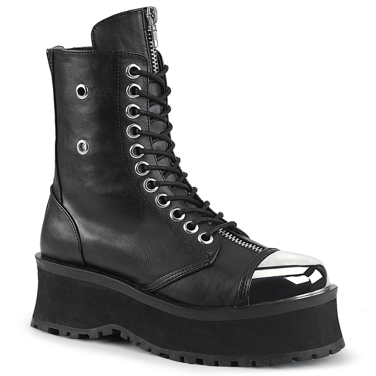 Clearance DemoniaCult Gravedigger 10 Black Vegan Leather Mens/Unisex Size 6UK/7USA