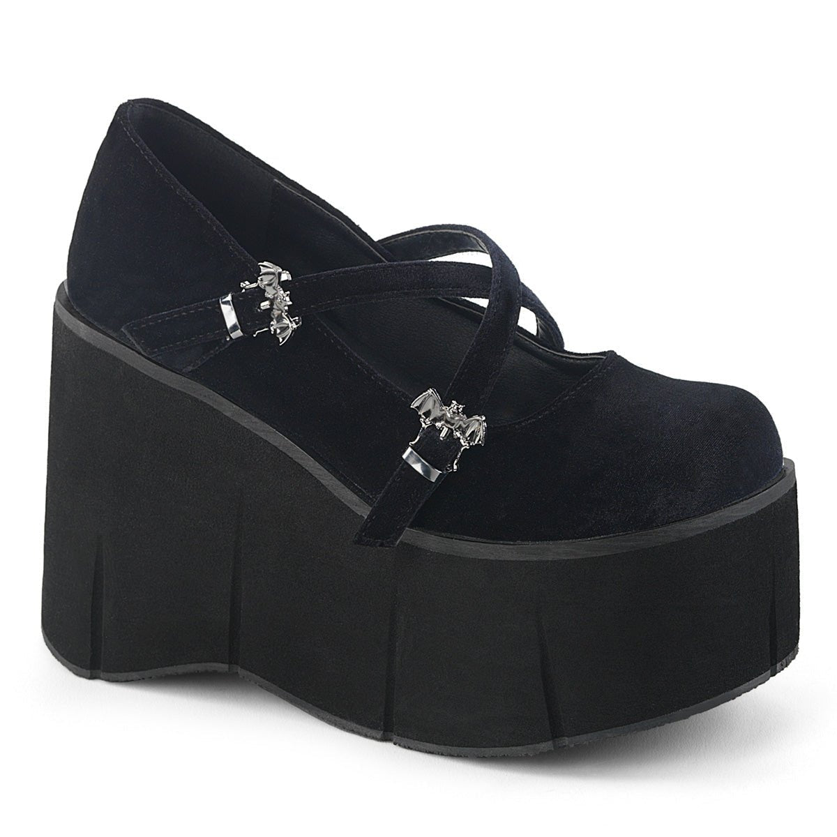 Clearance DemoniaCult Kera 10 Black Velvet Size 5UK/8USA