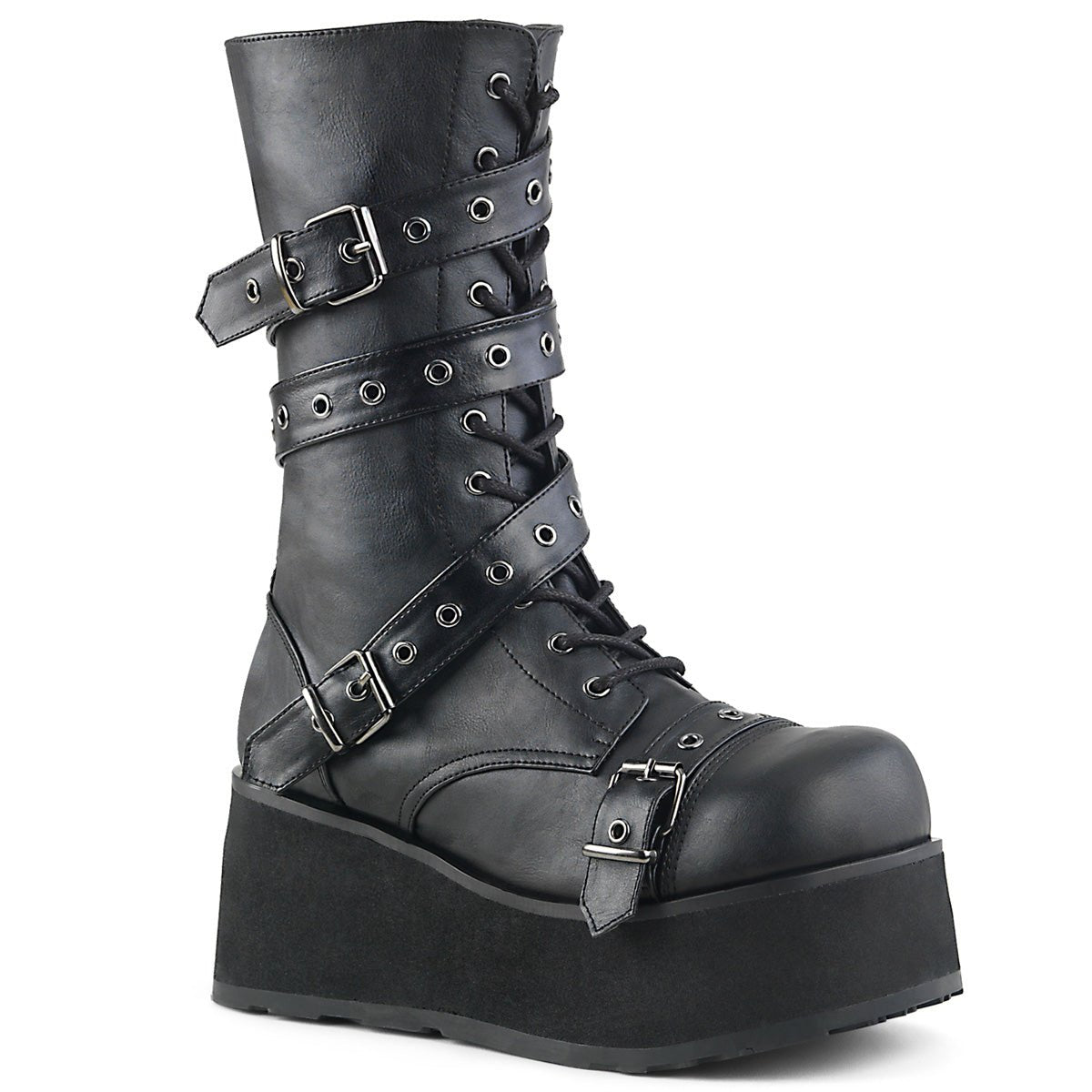 Clearance DemoniaCult Trashville 205 Black Vegan Leather Mens/Unisex Size 7UK/8USA