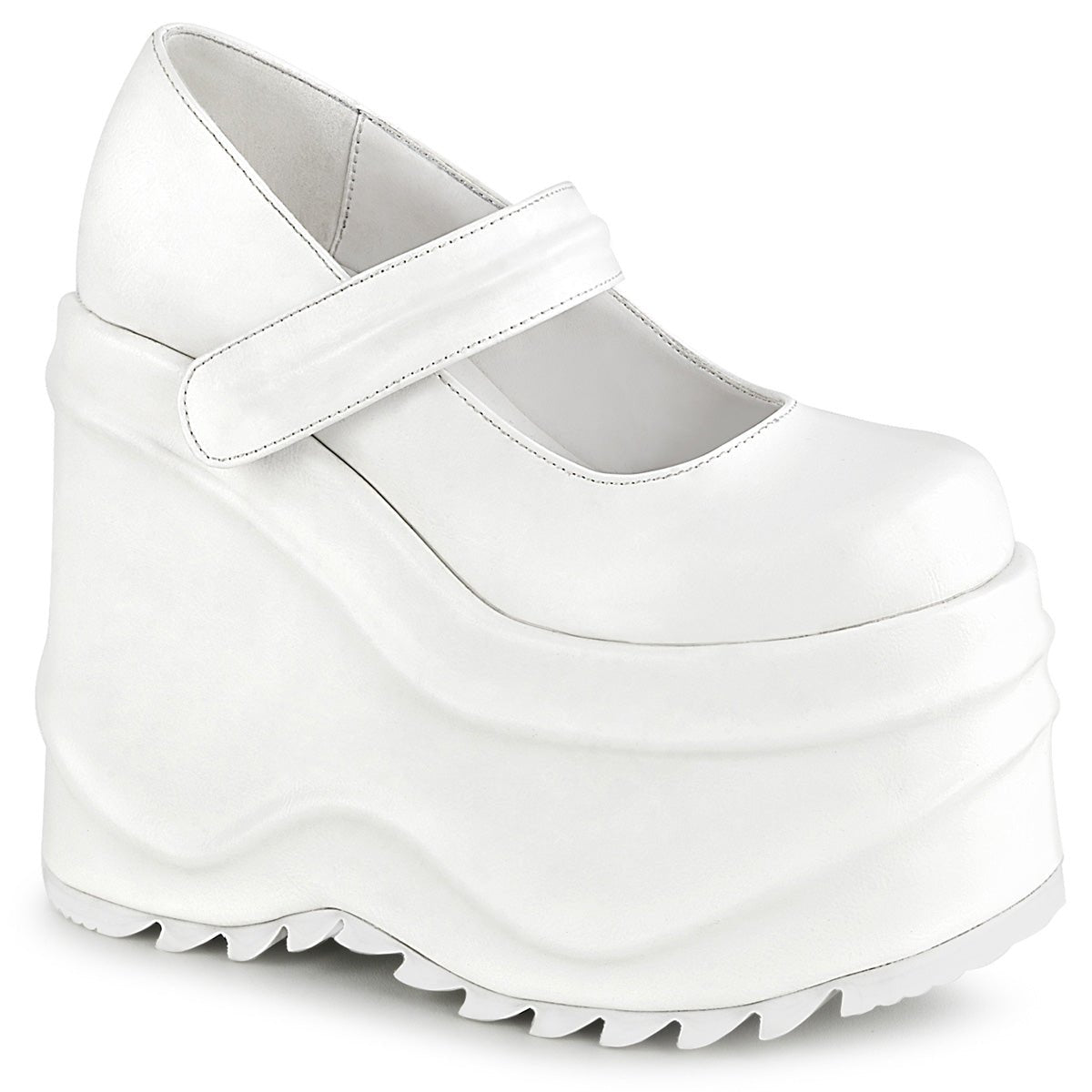 Clearance DemoniaCult Wave 32 White Vegan Leather Size 6UK/9USA