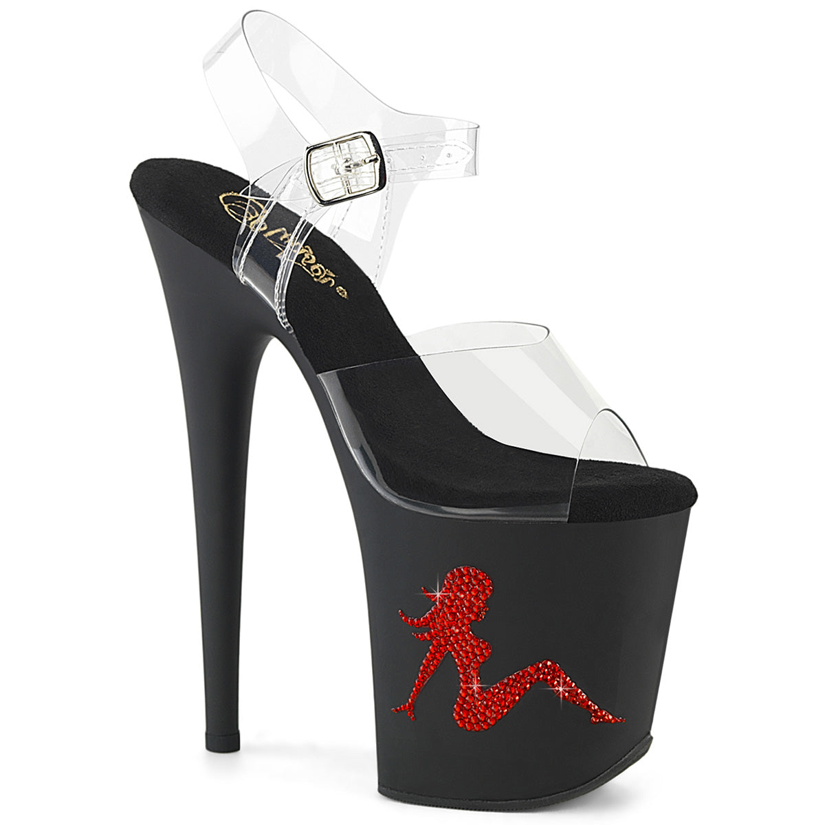 Pleaser Flamingo 808TGRS Womens 8" Heel, Pole Dancing Tinted Platform Sandals
